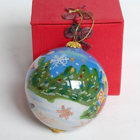 FESTIVE Santa and Mrs. Claus PIER 1 Ornament Li Bien 2010 Hand blown Glass - Picture 2 of 8